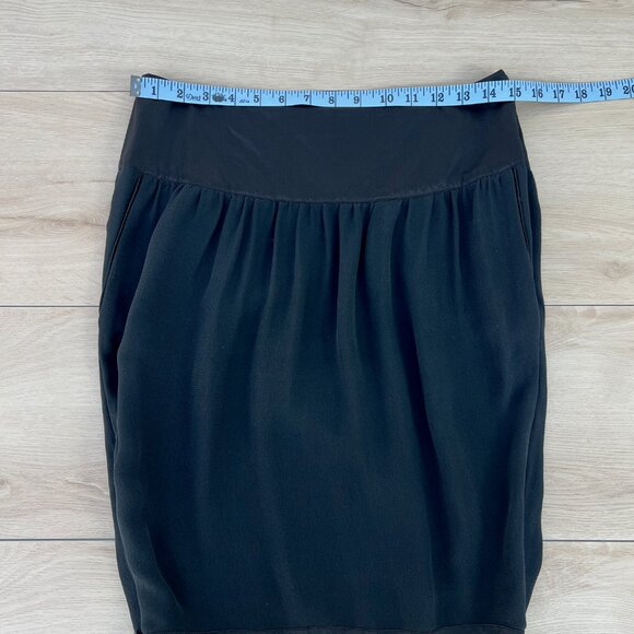 Stella McCartney x H&M Black 100% Silk Side Zip Pencil Skirt w/ Pockets 38/US 8 - Picture 11 of 14